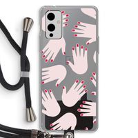 Hands pink: OnePlus 9 Transparant Hoesje met koord