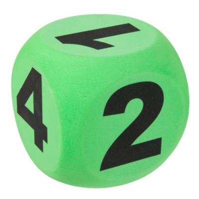 Toi Toys Dobbelsteen XXL - groen - 10 cm - EVA schuim - grote dobbelstenen