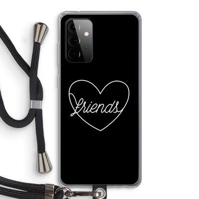 Friends heart black: Samsung Galaxy A72 5G Transparant Hoesje met koord