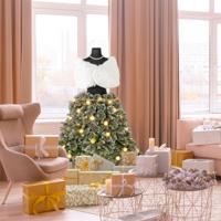150 cm Voorverlichte Kunstkerstboom in de Vorm van een Mannequinrok 465 Takuiteinden 50 LED Kerstballen 36 Natuurlijke Dennenappels