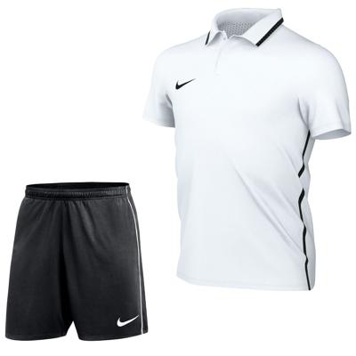 Nike Dri-FIT Park 26 Polo Trainingsset Kids Wit Zwart