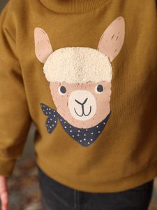 Molton baby sweatshirt lama olijf