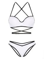 Noire Swimwear bikini à bretelles croisées - Blanc