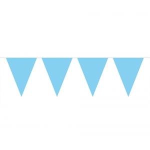 Party Vlaggenlijn puntvlaggetjes - kunststof - blauw - 10 meter - Slinger - versiering