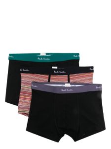 Paul Smith lot de trois boxers rayés à taille à logo - Noir