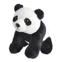 Wild Republic knuffel panda junior 13 cm pluche zwart/wit - thumbnail