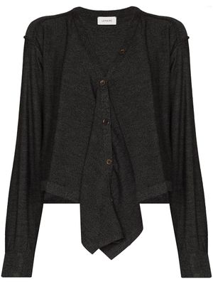 LEMAIRE cardigan drapé à col v - Gris