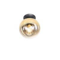 QAZQA Art deco plafondlamp zwart met goud glas - pallon - thumbnail