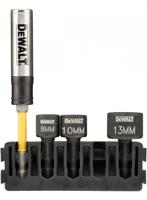 DeWalt Accessoires Houder + IMPACT magnetische zeskantdoppen | 5 stuks | 8 mm, 10 mm, 13 mm + Flextorq schroefgeleider - DT70826-QZ