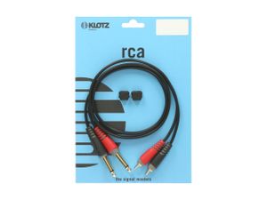 Klotz AT-CJ0200 twin kabel 2x RCA - 2x jack 6.35mm ongebalanceerd 2m