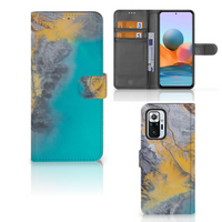 Xiaomi Redmi Note 10 Pro Bookcase Marble Blue Gold