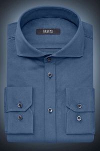 Desoto Luxury Slim Fit Jersey shirt kobalt, Effen