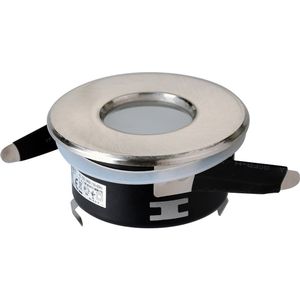 Spot Armatuur GU10 - Aigi - GU10 Inbouwspot - Waterdicht IP65 - Rond - Chroom - Aluminium/Glas - Ø82mm