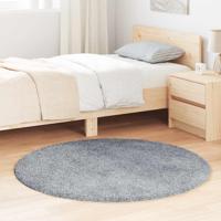 Hoogpolig vloerkleed NAVARRA 120x120 cm polyester zilvergrijs