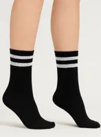 Dames sokken 1-pack - Strepen - onesize - Dames sportsokken wit en zwart - DSS17109883 - DSS17109883 - DSS17109883 - DSS17109883