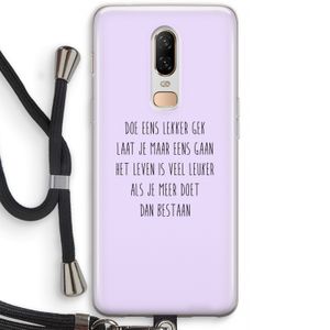 Gek: OnePlus 6 Transparant Hoesje met koord