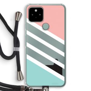 Strepen pastel: Pixel 5 Transparant Hoesje met koord