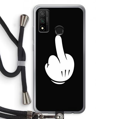 Middle finger black: Huawei P Smart (2020) Transparant Hoesje met koord