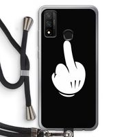 Middle finger black: Huawei P Smart (2020) Transparant Hoesje met koord