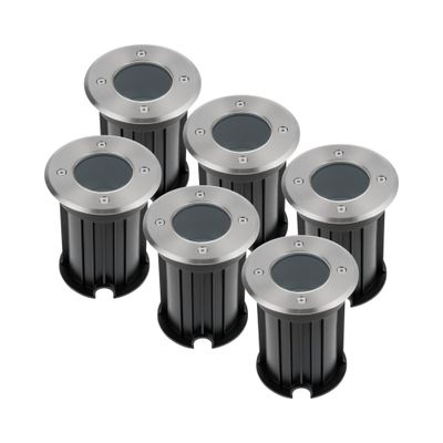HOFTRONIC™ 6x Maisy dimbare LED Grondspot rond RVS excl. lichtbron IP67 straal waterdicht 3 jaar garantie