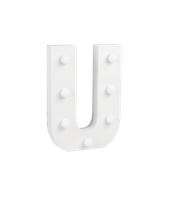 Letter U met licht hoogte 17 cm breedte 12,5 cm Letter U met licht hoogte 17 cm breedte 12,5 cm