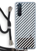 Strepen zwart-wit: Sony Xperia 5 II Transparant Hoesje met koord