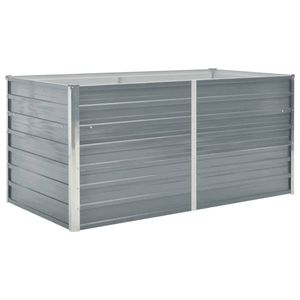 The Living Store Verhoogd Tuinbed - Gegalvaniseerd Staal - 160 x 80 x 77 cm - Grijs