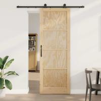 Schuifdeurset Naturel en zwart 83 x 232 cm