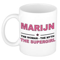 Marijn The woman, The myth the supergirl collega kado mokken/bekers 300 ml Marijn The woman, The myth the supergirl collega kado mokken/bekers 300 ml