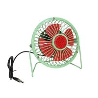 Mini USB bureau ventilator - watermeloen - metaal - 15 cm - Tafel model - Lekker afkoelen