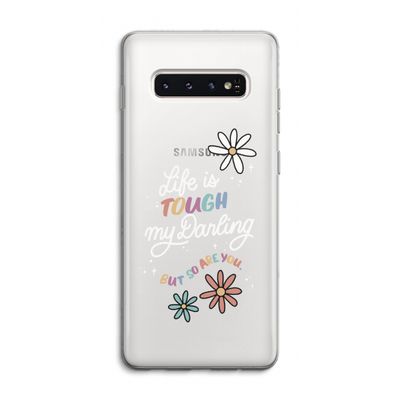Tough Life: Samsung Galaxy S10 4G Transparant Hoesje