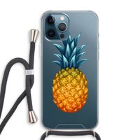 Grote ananas: iPhone 12 Pro Max Transparant Hoesje met koord