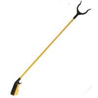 Afvalgrijper/vuilnisgrijper - geel - lange steel - 83 cm - zonder te bukken - oppaktang