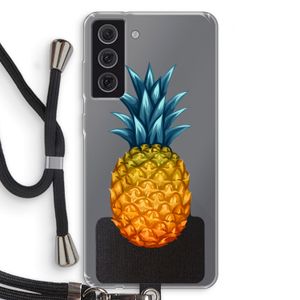 Grote ananas: Samsung Galaxy S21 FE Transparant Hoesje met koord