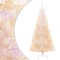 Kunstkerstboom met iriserende uiteinden 210 cm PVC wit - thumbnail