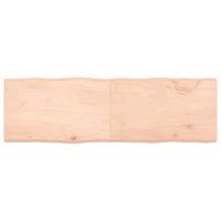 Tafelblad natuurlijke rand 160x50x6 cm massief eikenhout