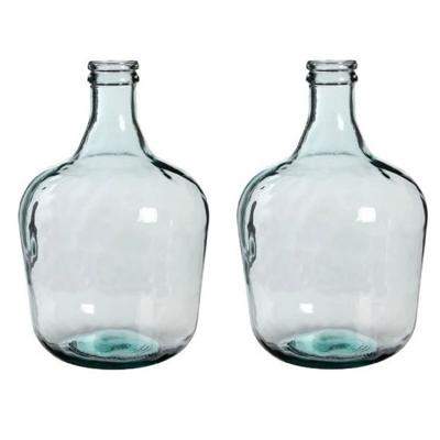 Mica Decorations Vaas Diego - 2x - flessenhals - gerecycled glas - 27 x 42 cm