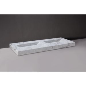 Wastafel Forzalaqua Bellezza Doppio Carrara Gepolijst 140,5x51,5x9 cm Zonder Kraangat