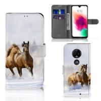 Motorola Moto G7 | G7 Plus | Telefoonhoesje | Met pasjeshouder | Paarden