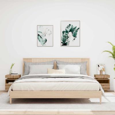 Nachtkastjes met LED 2 st 40x39x48,5 cm artisanaal eikenkleur