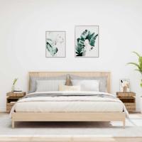 Nachtkastjes met LED 2 st 40x39x48,5 cm artisanaal eikenkleur