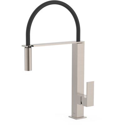 Keukenkraan Tres Cuadro | Opbouw | 360° Draaibaar | Uitrekbare sproeier | Mengkraan | 1-hendel | Vierkant | RVS look