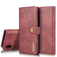 Dg. MING Crazy Horse textuur Flip afneembare magnetische lederen draagtas met houder & kaartsleuven & portemonnee voor Galaxy A10 (rood)