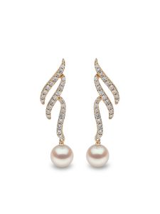 Yoko London boucles d'oreilles en or 18ct ornées de perles d'Akoya et diamants