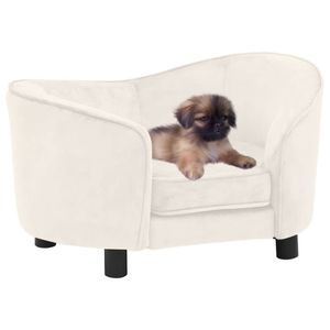 VidaXL Hondenbank 69x49x40 cm pluche crèmekleurig