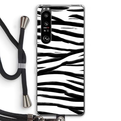 Zebra pattern: Sony Xperia 1 III Transparant Hoesje met koord