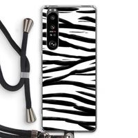 Zebra pattern: Sony Xperia 1 III Transparant Hoesje met koord
