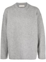 Paura pull en laine vierge à bords nervurés - Gris