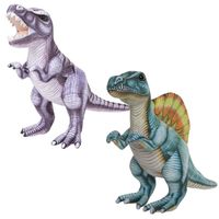Speelgoed set van 2x pluche dino knuffels T-Rex en Stegosaurus van 30 cm - Knuffeldier - thumbnail