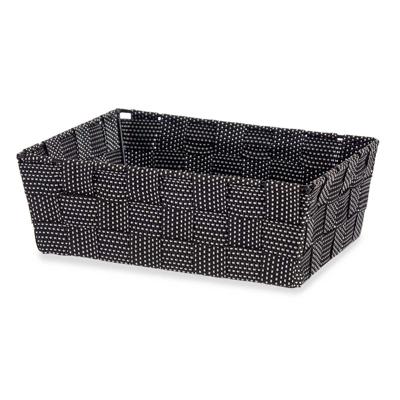 Kast/badkamer opbergmandjes - zwart - 24 x 20 x 8 cm - opbergmanden